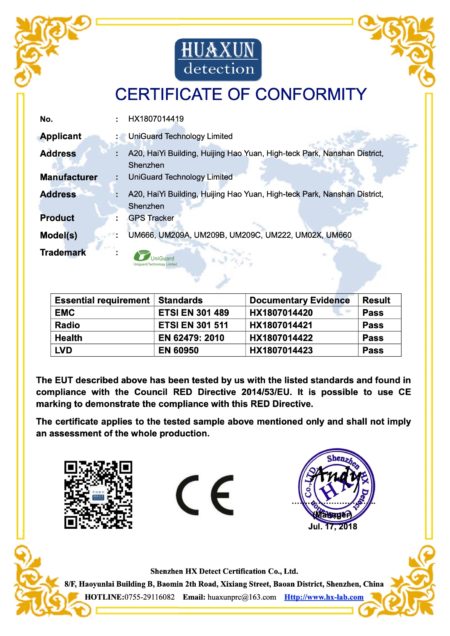 um660 gps tracker ce