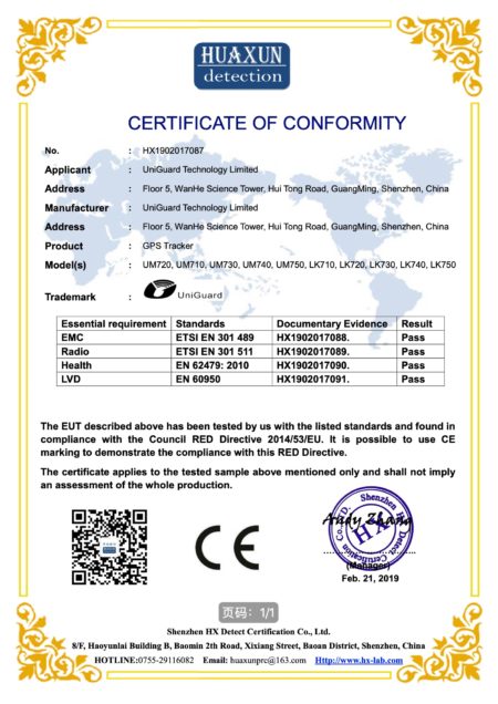 um720 gps tracker ce